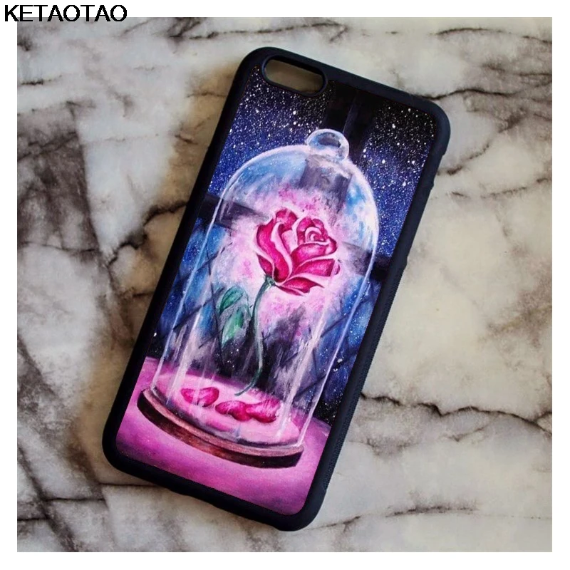 KETAOTAO Beauty Beast Rose Princess чехлы для телефонов iPhone 4S 5C 5S 6S 7 8 Plus X Samsung NOTE чехол Мягкий ТПУ