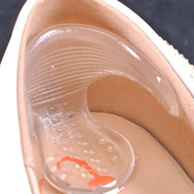 A pair of Heel Liners Soft Silicone T-shaped Food Shoes Sticker Slip Resistant Transparent Invisible Shoes Parts