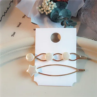 

Japan Vintage Imitation Pearl Heart-shaped Hairpins Hair Clips for Women Geometric Round Rectangle Hairgrip Hair Accessorie