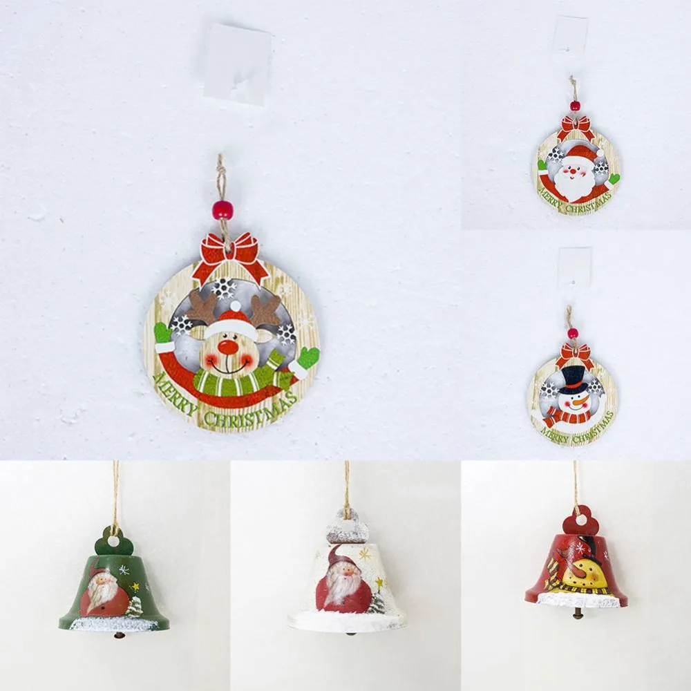 

Colorful Painted Wooded Xmas Tree Hanging Ornaments Pendants for Christmas Party Festival Decor NEW