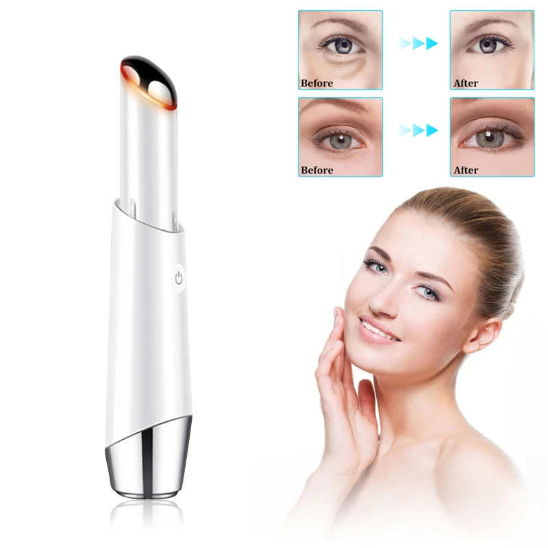 

Kmomiso Mini Ultrasonic Eye Lip Facial Massage Skin Care Pen Iontophorm Remove Eye Bags Dark Circles Eye Care Beauty Light Pen