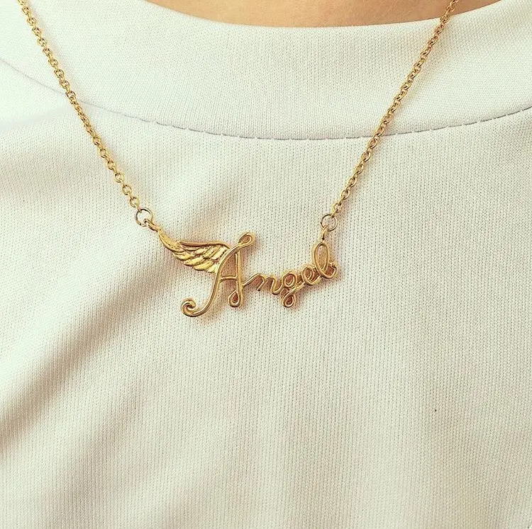 

50 PCS Angel wings Pendant Necklace Accessories Necklaces Pendants Valentines Day Gift Jewellery Collier Kolye