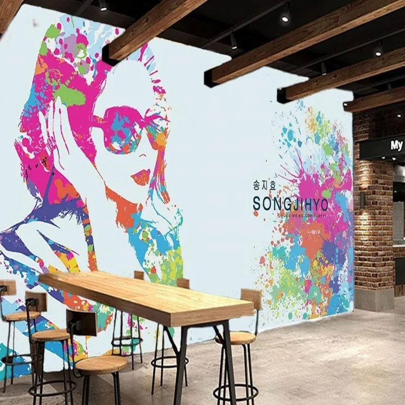 

Custom 3d mural Watercolor graffiti tooling background wall art painting custom bedroom living room mural wallpaper