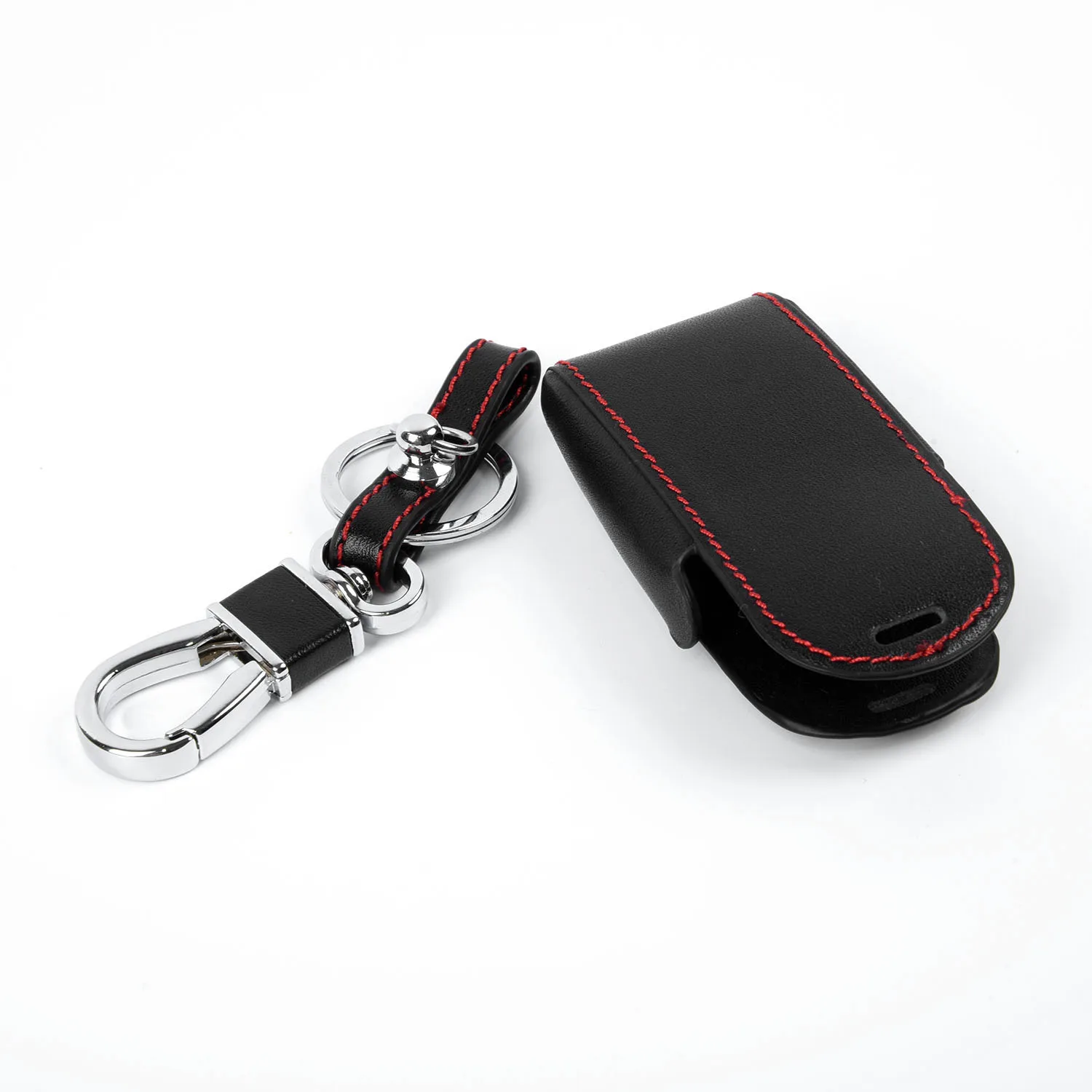 Replacement Leather Keychain Accessories Leather+Metal Key Case Protector For Jaguar XK XF XJ8 XR8 XRR Durable