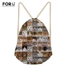 FORUDESIGNS/модный рюкзак для кошек и собак, с принтом, для путешествий, для девочек, женская сумка на плечо, женские рюкзаки, полиэстеровый мешок с Кулиской