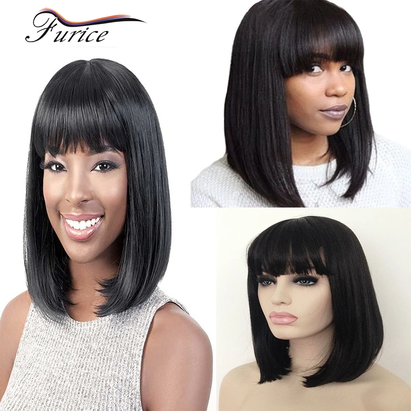 

12 Inch Natural Straight Ombre Short Bob Cut Wig High Quality Cheap Sexy Wigs Synthetic Fake Hair Bob Wig For Fashion Women