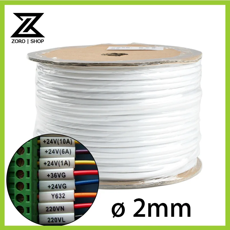 2mm PVC Cable Sleeve Cable Marker Handwriting Blank for Ferrule