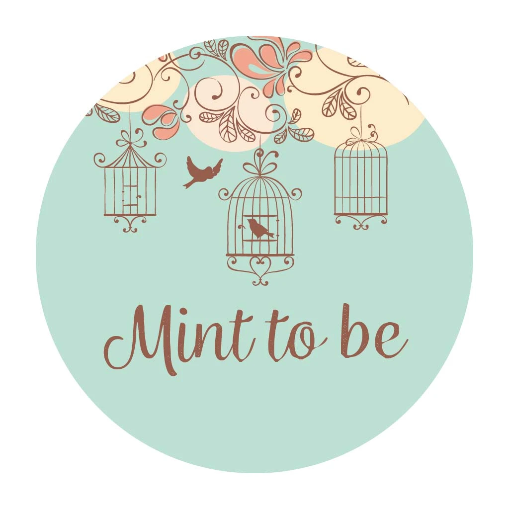 DouxArt 100pcs Wedding Favor Stickers Labels Mint to be, 40MM Colorful Marriage Party Decoration Invite Presents Seals Q020