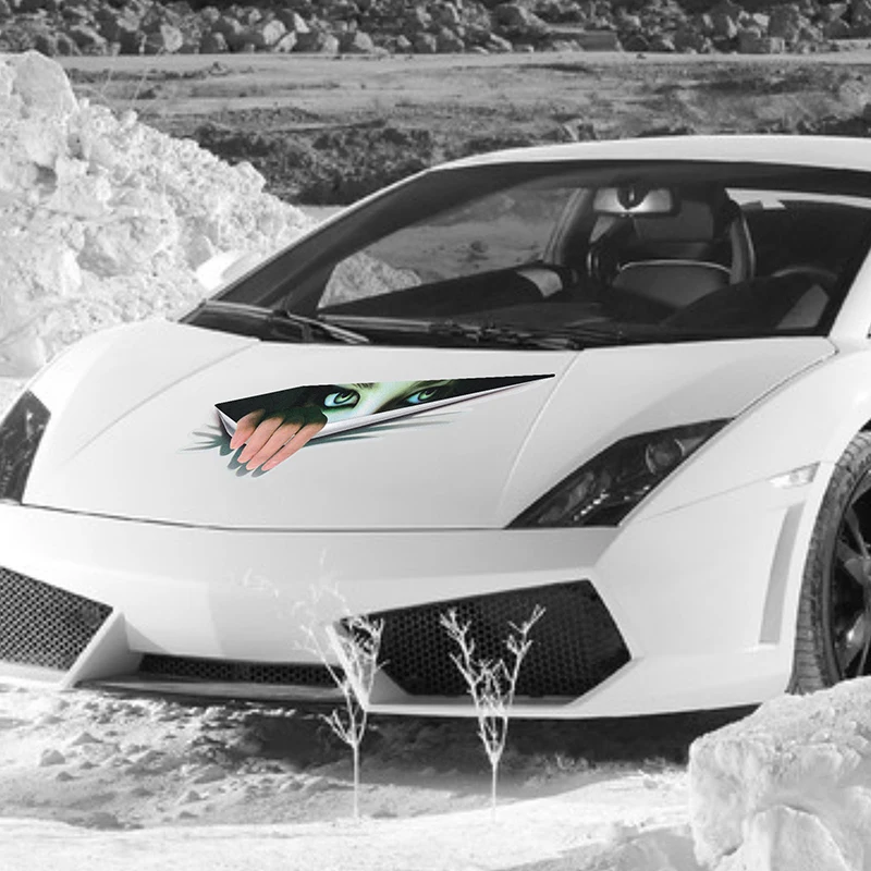 

Car Accessories Cool 3D Car Styling Funny Peeking Car Sticker 33*9cm Waterproof Peeking Hot Sale