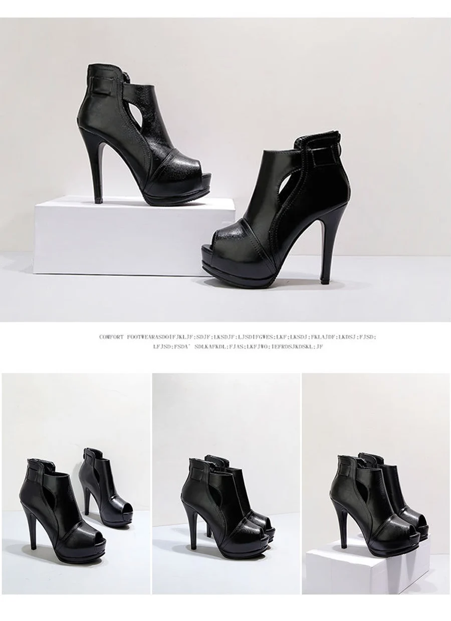 E TOY/женские туфли-лодочки; Осенняя женская обувь; модная пикантная обувь с открытым носком на платформе и высоком каблуке 10 см; женские тонкие туфли