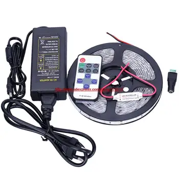 

DC12V SMD5050 White Warm white Red Green Blue Flexible Waterproof led Strip With RF Dimmer Controller and 5A 12V Power Adapter