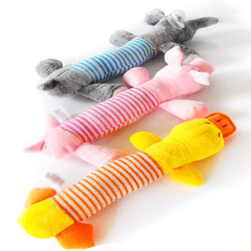 

1PC Plush/Rubber Dog Chew Squeak Toys Pig Elephant Duck Pet Rope Toys Puppy Sound Toy Training Throw Pick Up Bone Toy