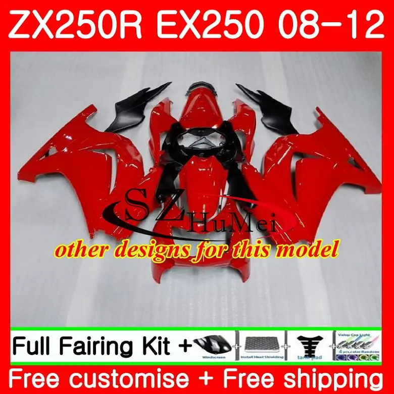 Корпус для KAWASAKI NINJA ZX-250R ZX 250R EX250 Зеленый Серебряный 1SH17 EX 250 08 09 10 11 12 ZX250R 2008 2009 2010 2011 2012 обтекатели