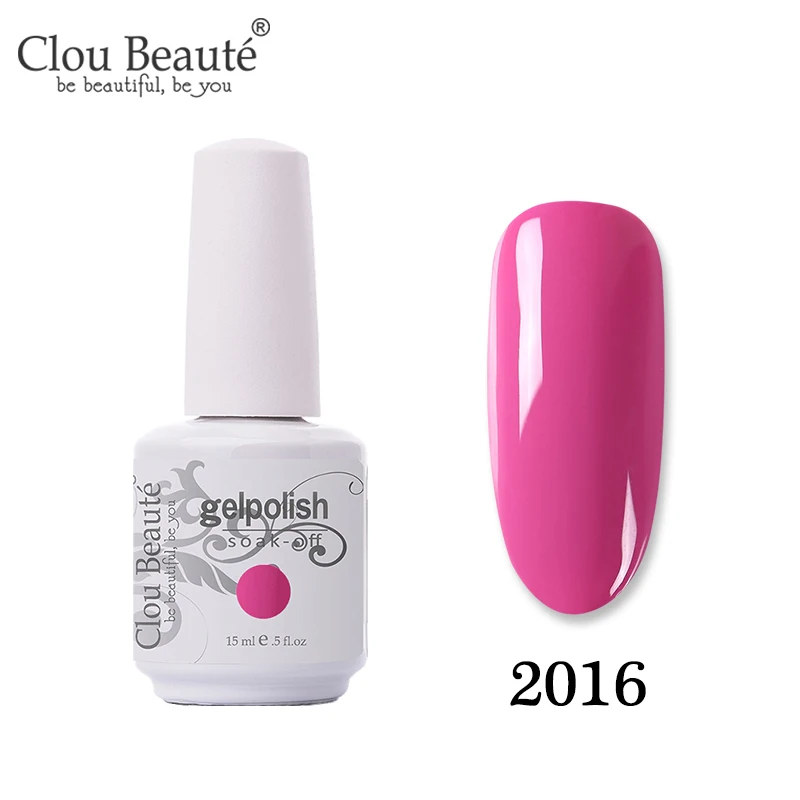 2016 Clou Beaute Блеск Гель-лак набор УФ Vernis Полупостоянный праймер основа и верхнее покрытие УФ гель лак для ногтей Гибридный маникюрный гель для ногтей - Цвет: 2016