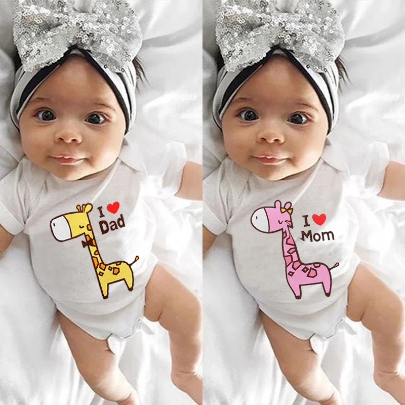 

cute giraffe Baby Rompers 2018 Short Sleeve 100%Cotton Newborn clothes Roupas de bebe baby boys girls jumpsuit&clothing