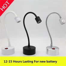 Гибкая трубка аварийный 1 Вт 3 Вт Светодиодный точечный светильник, светодиодный беспроводной Аккумулятор для свадьбы, счетчик, дисплей, ювелирный съемный точечный светильник