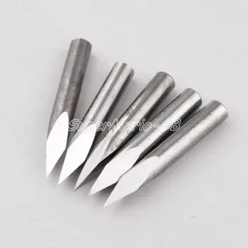 

5pcs 20 Degree CED 0.1mm High Quality 6mm Carbide Steel Router Pyramid engraving Bit US carbide cnc milling tools free shipping