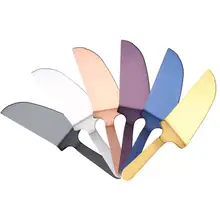 Зубчатые Нержавеющая сталь пиццы торт лопатой одноцветное Цвет поднос для переноски Титан торт лопатой посуда для Западной Ресторан