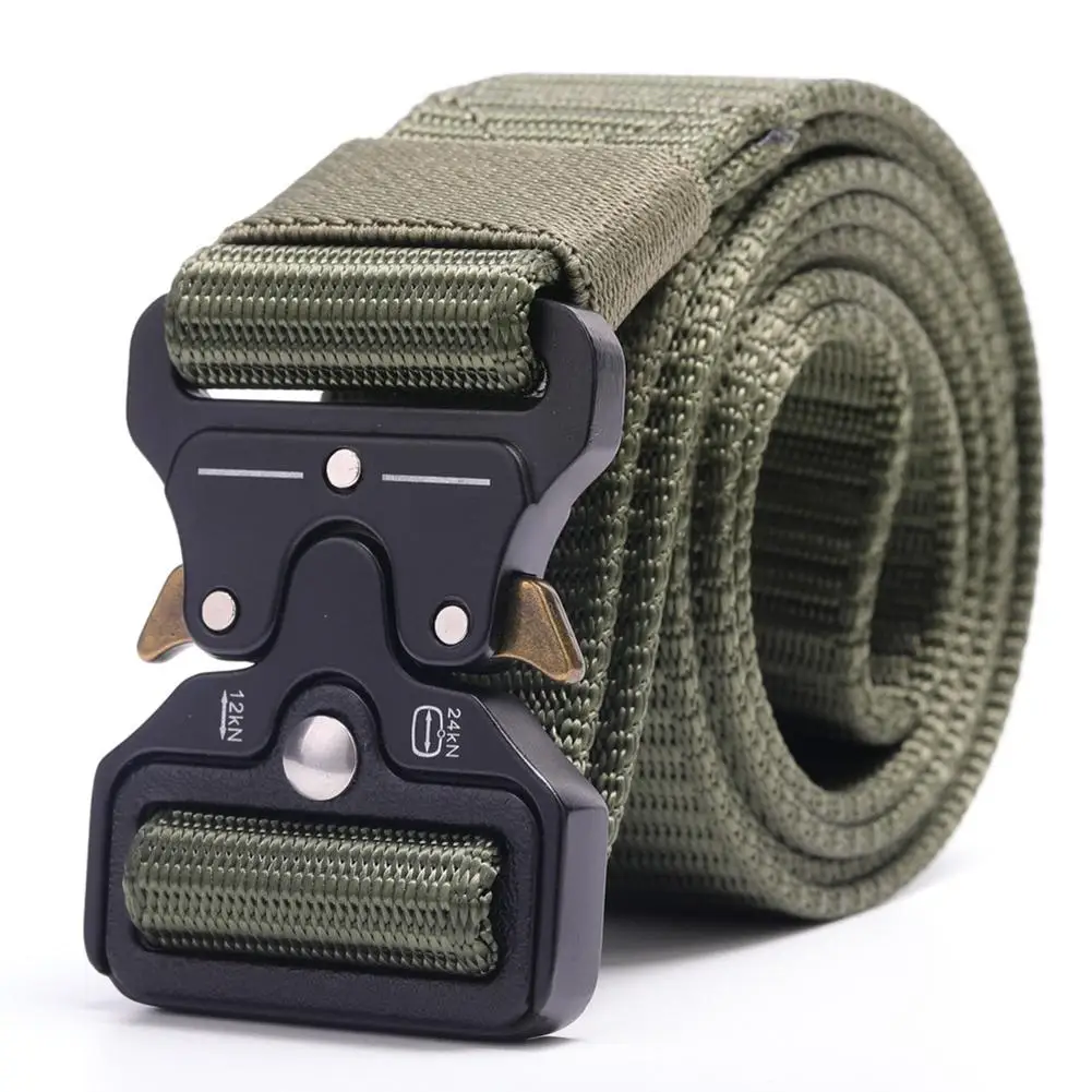 ArmyGreen 3,8 см тактические ремни нейлоновый военный поясной ремень с быстросъемной металлической пряжкой Регулируемый сверхмощный тренировочный охотничий поясной ремень - Цвет: ArmyGreen