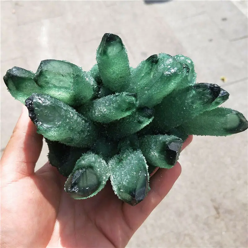 

600-1.2kg Rare Natural Green Phantom Stone Crystal Cluster Quartz Specimen