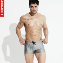 DESMIIT плюс размер мужские купальники гей сексуальный купальник со средней посадкой костюмы Твердые Купальники Боксеры Бикини плавки мужские пляжные шорты