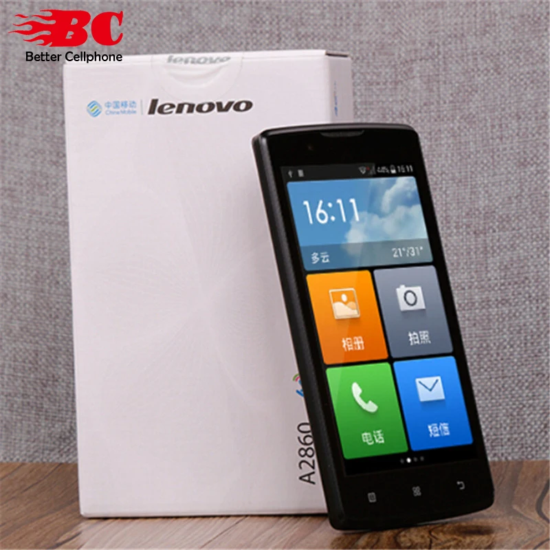 Original Lenovo A2860 Cell Phone Quad Core MTK6735 512MB RAM 4G ROM Android 4 4 4