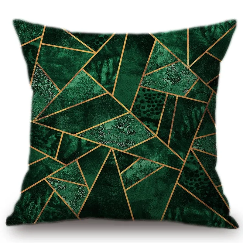 Emerald Geometric Cubes Triangle Decorative Sofa Pillow Cotton Linen Jade Green Pastoral Marble Texture Cushion Cover Car Pillow Emerald Geometric Cubes Triangle Decorative Sofa Pillow Cotton Linen Jade Green Pastoral Marble Texture Cushion Cover Car Pillow