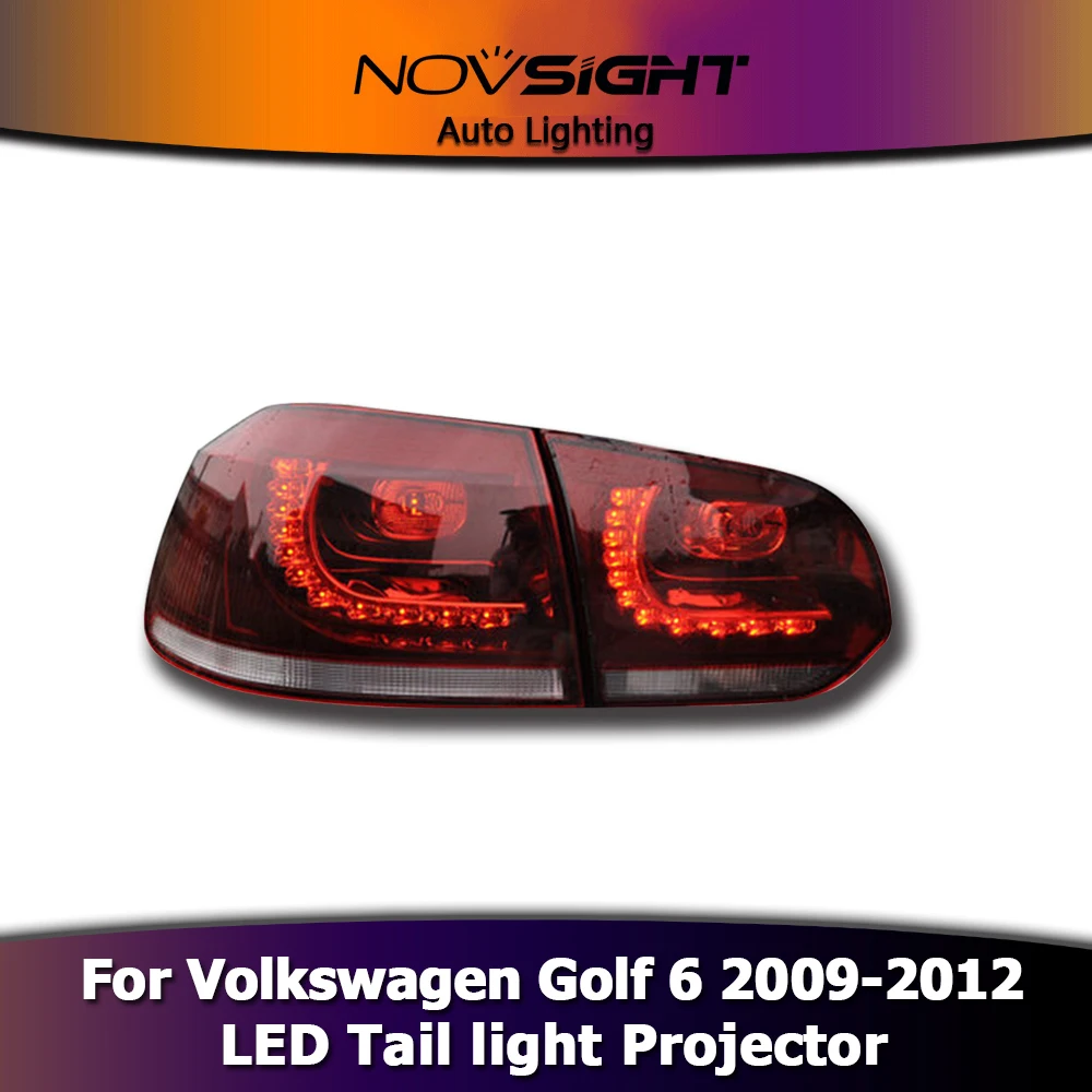 NOVSIGHT Автомобильный задний светильник в сборе для VW GOLF 6 2009-2012 светодиодный тормозной светильник с течением воды мерцающий поворотный сигнальный светильник