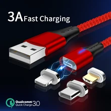 Новинка, Магнитный зарядный кабель для iPhone 5, 6, 7, 8, 6 s, 7 s, 8s Plus, магнитный кабель для передачи данных для huawei Honor 8, 9, 10, светильник, быстрое зарядное устройство, 1 м