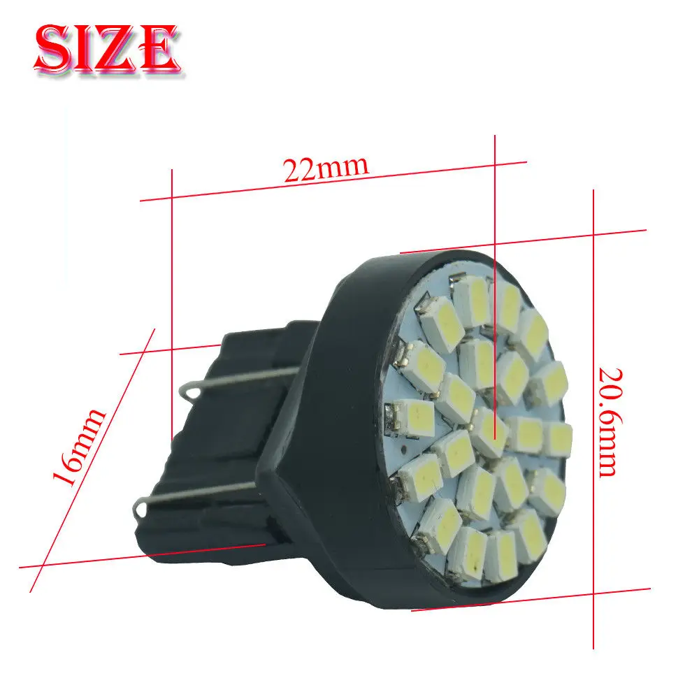 2 шт./лот Белого красного и желтого цвета 12 V 1206 22SMD T25 3157 P27/7 Вт авто светодиодный лампы автомобиля стоп-сигнала