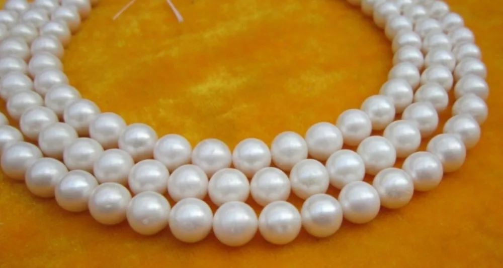

Free Shipping >>>>> 9-10MM AA++ NATURAL SOUTH SEA WHITE PEARL NECKLACE 50" 14K CLASP