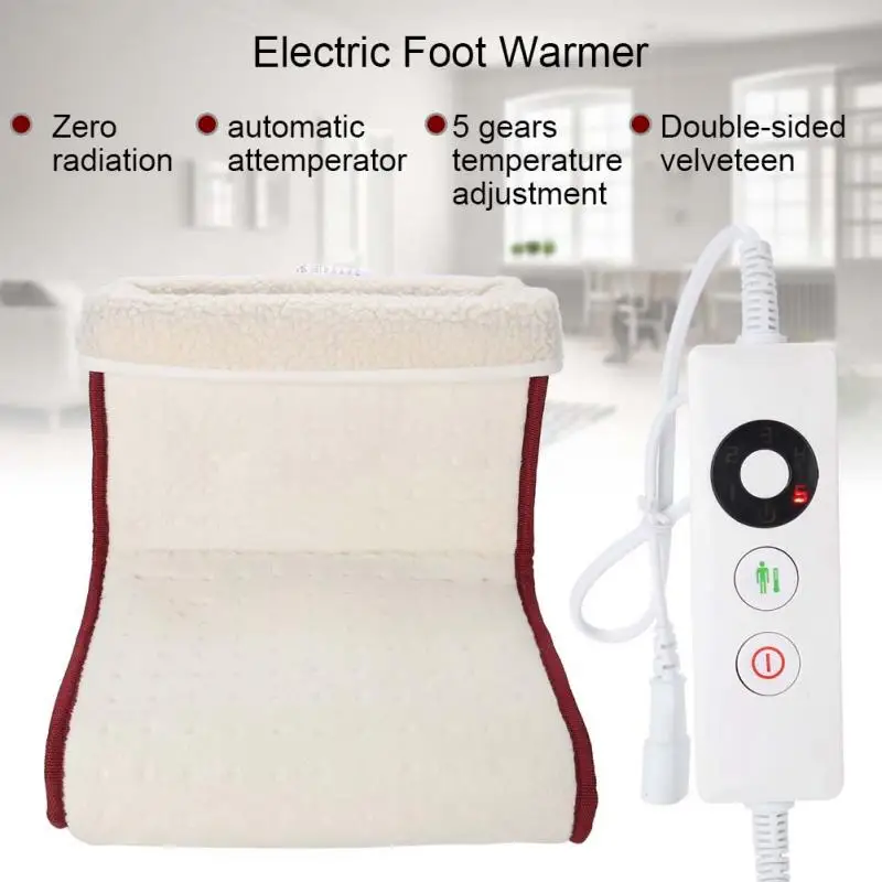 Electric Foot Warmer Removerable Feet Heating Boot Shoes Foot Massager