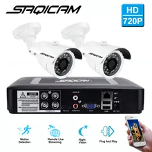 Saqicam домашняя система видеонаблюдения 4CH 720P 1200TVL 1.0MP день/ночь Водонепроницаемая камера s Проводная камера наблюдения DVR комплект