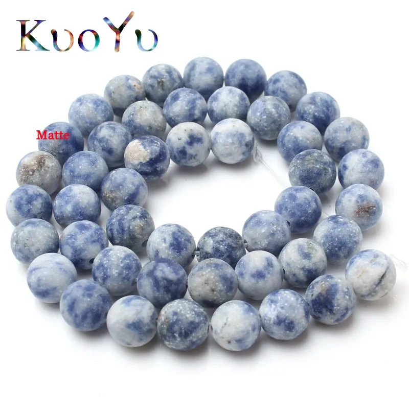 

Natrual Dull Polish Matte New Blue Sodalite Jaspe Stone Round Loose Beads For Jewelry Making Diy Bracelet Necklace 4/6/8/10mm