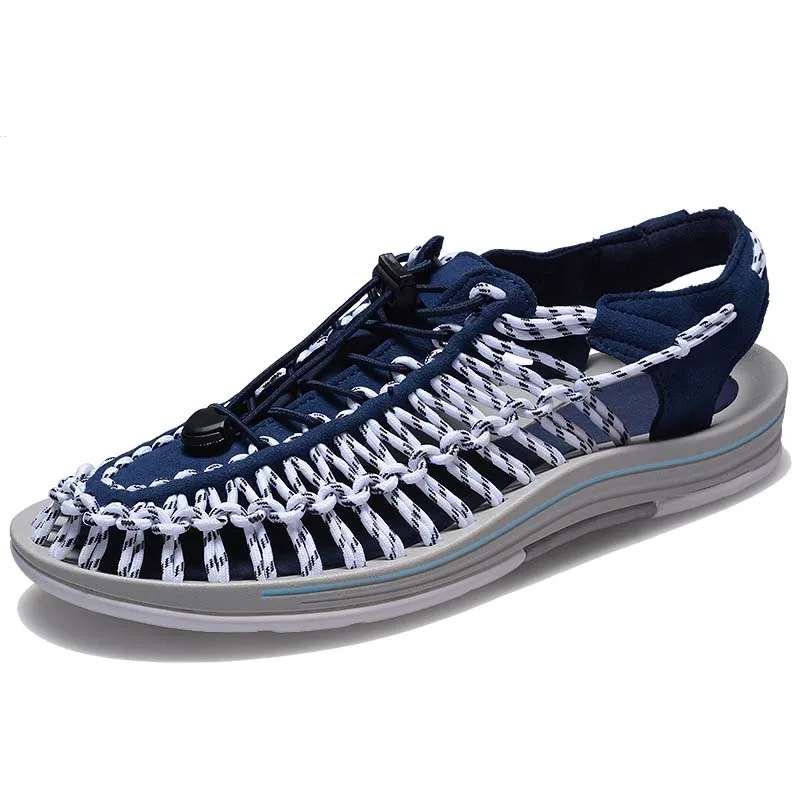 الذكور اليدوية نسج شاطىء البحر الشاطئ رجل مرونة الصنادل الصيف الصنادل حذاء رجالي تصميم بوهيميا الصنادل مريحة حذاء كاجوال الذكور اليدوية نسج شاطىء البحر الشاطئ رجل مرونة الصنادل الصيف الصنادل حذاء رجالي تصميم بوهيميا الصنادل مريحة حذاء كاجوال