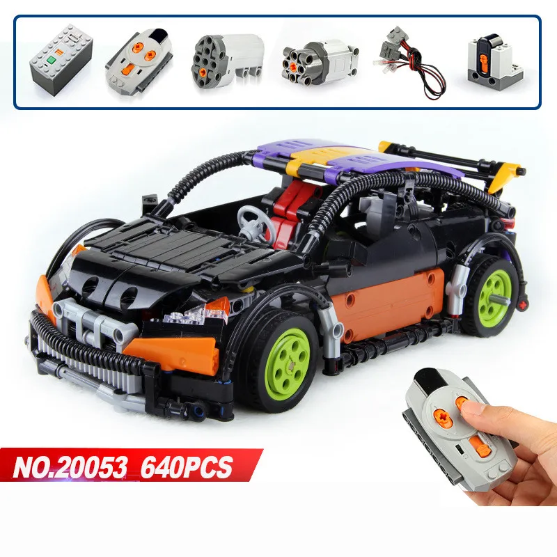 

640 PCS Compatible with building block Technic MOC-6604 Hatchback Type RC Car Model building blocks bricks toys