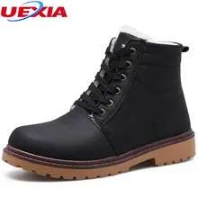 UEXIA New Winter Ankle Snow Boots for Men Warm With Plush&Fur Work Safety Casual Men Shoes Moccasin Footwear Fashion Male Rubber