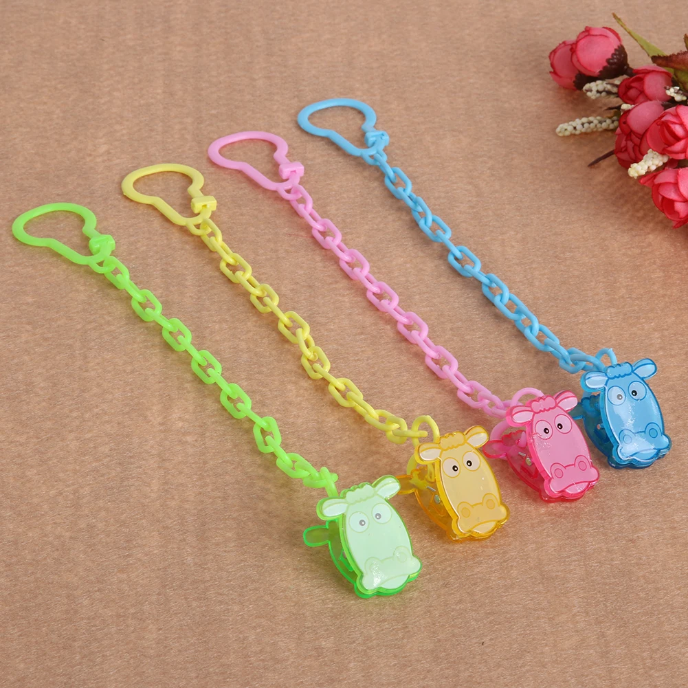 4 Pcs Lot Kartun Domba Berbentuk Bayi Anak Pacifier Rantai Klip