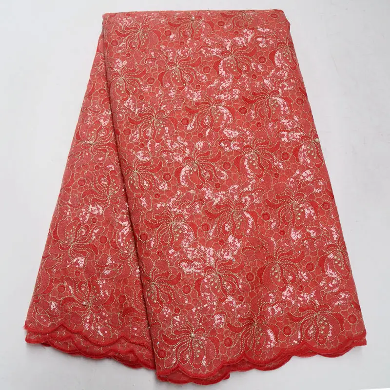 

organza lace fabric with sequins and beaded dress fabric high quality for women 5yard/lot