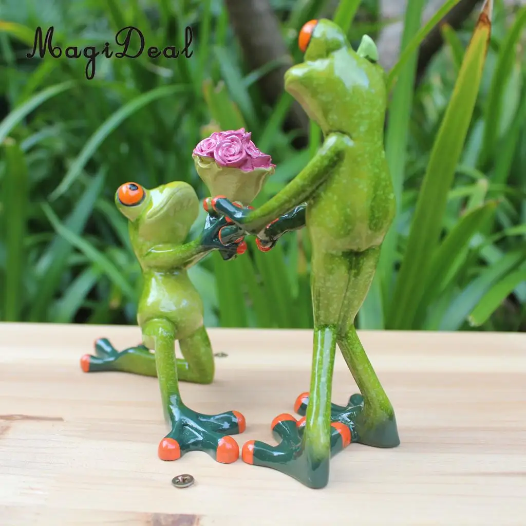 MagiDeal 3D Frog green garden patio lawn ornaments shelf display car decor ornament toy wedding gift