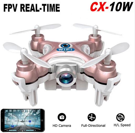 Качество оригинала Cheerson CX-10W CX10W Wi-Fi FPV 0.3MP Камера светодио дный 3D флип 4CH мини Drone