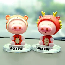 Милые Лаки Китайский Зодиак 12 Животные автомобиль игрушечный автомобиль подкладке Украшения пожимая куклы для авто Ornamet мобильный телефон держатель