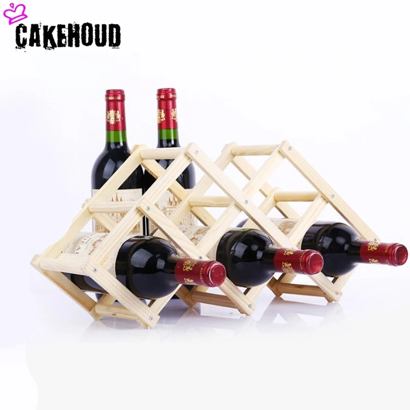 Креативная деревянная складная Винная стойка CAKEHOUD 3/6/10 бутилированная кухонная