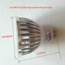 A50 3 Вт Epistar светодиодные точечные светильники 12 v mr16 лампа dia50x55mm натуральный белый 4000-4500 k 250lm от производителя(Сертификация CE& по ограничению на использование опасных материалов в производстве 500 шт./лот