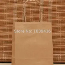 18x15x8 см 50 шт./лот коричневый бумага ручной сумки вторичной переработки подарок ювелирные изделия Упаковочные сумочки для бутик