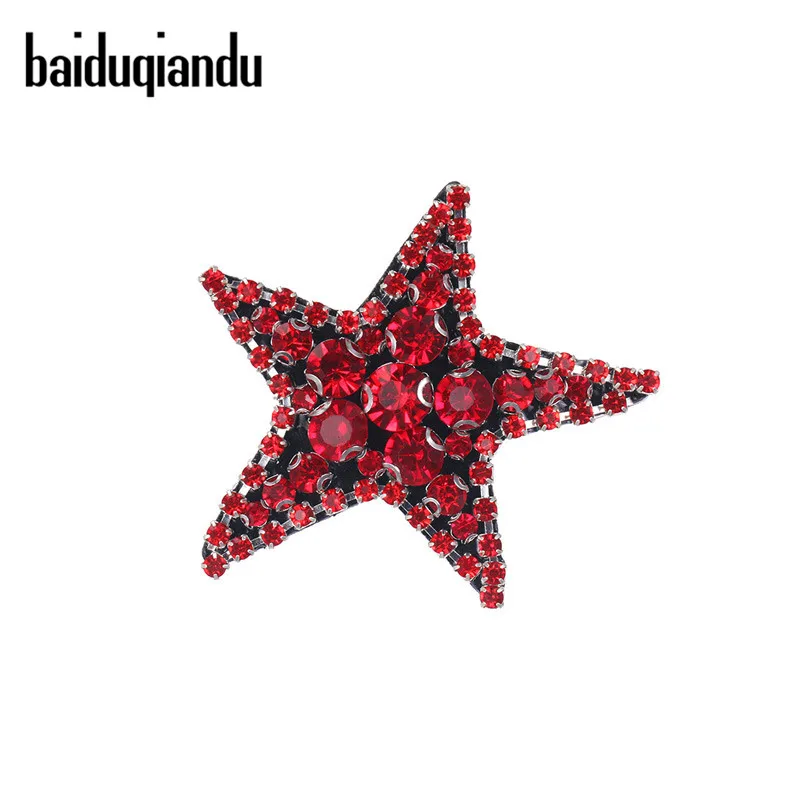 

baiduqiandu New Arrival Crystal Women Brooches Pins Fabric Star Corsage Brooch for Women Girls Clothing Dress Accessories