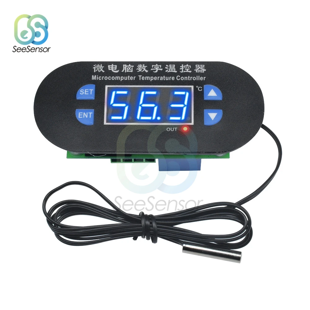 

W1308 DC 12V Digital Thermostat Temperature Controller Adjustable Thermoregulator Blue LED Display Switch Sensor Meter Probe