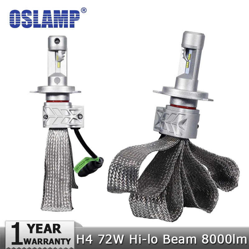 Oslamp H4 72W Car LED Headlight Bulb CREE Chips 12v 24v 8000lm 6500K Hi-Lo Beam Auto Led Headlamp DRL Fog Light Bulbs Headlights