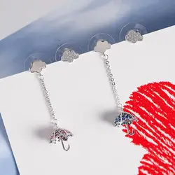 2019 милые личности милый Зонт ювелирные изделия кристалл от Swarovski темперамент Асимметричная Облако серьги 925 Серебряные иглы