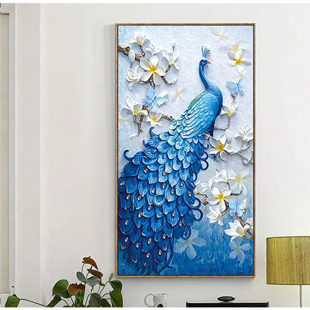 Aliexpress.com : Buy DIY Blue Peacock Diamond Painting Mosaic Diamond